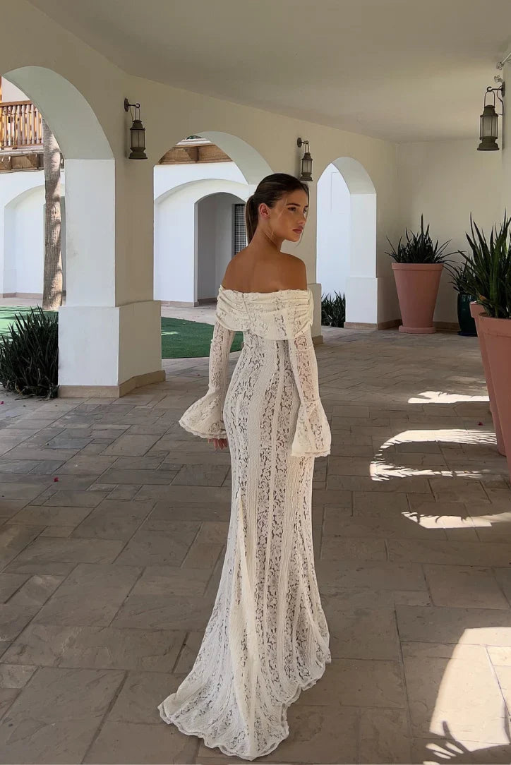 Lucy | Women's Lace Off-Shoulder Maxi Dress