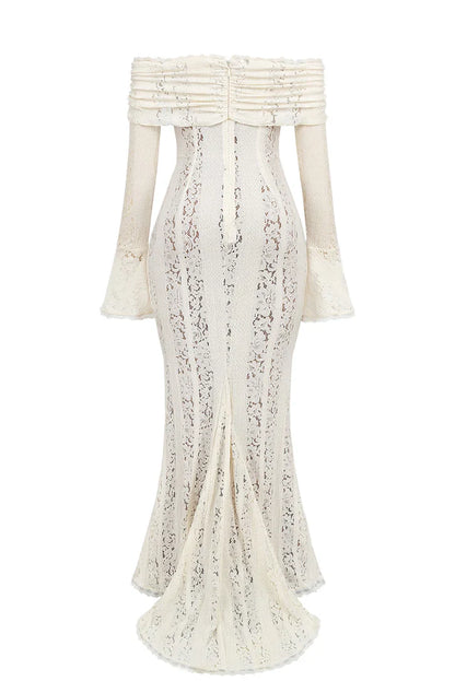 Lucy | Women's Lace Off-Shoulder Maxi Dress