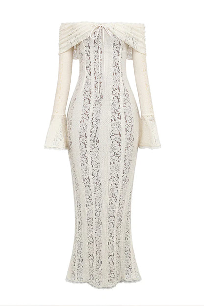 Lucy | Women's Lace Off-Shoulder Maxi Dress