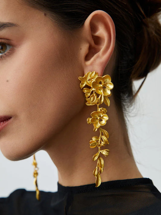Luna | Women's Flowery Fringe Earrings