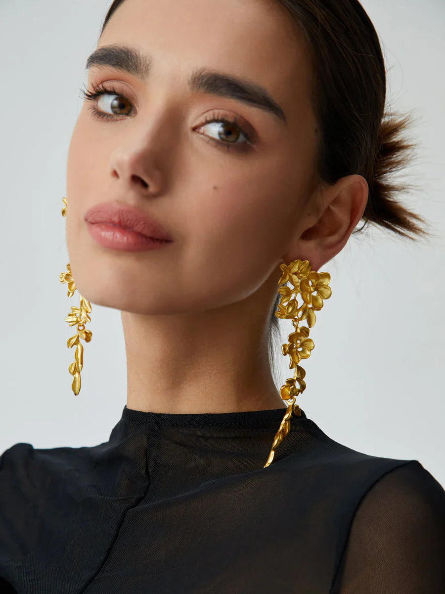 Luna | Women's Flowery Fringe Earrings