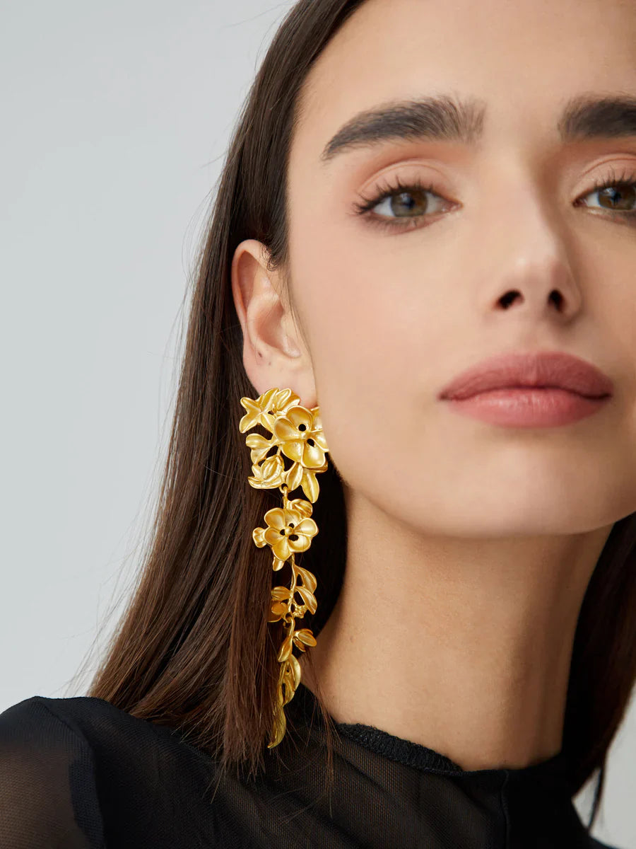 Luna | Women's Flowery Fringe Earrings