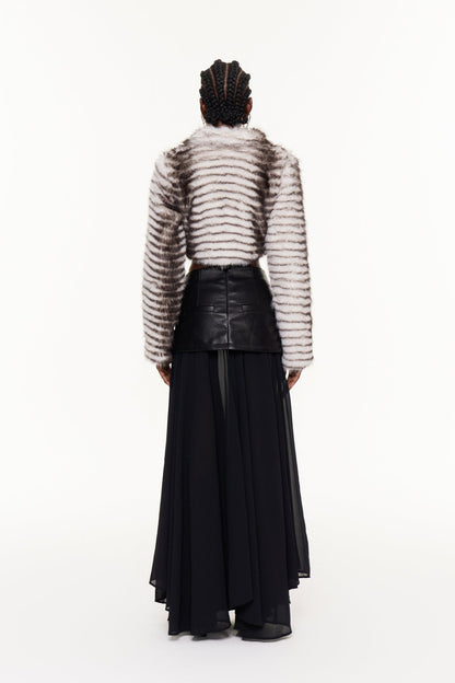 Meadow | Women's Zebra Print Faux Fur Jacket