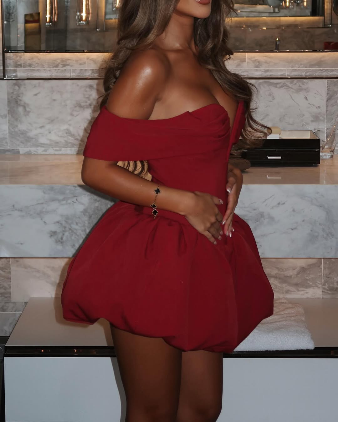 Nina | Women's Off-Shoulder Bubble Mini Dress