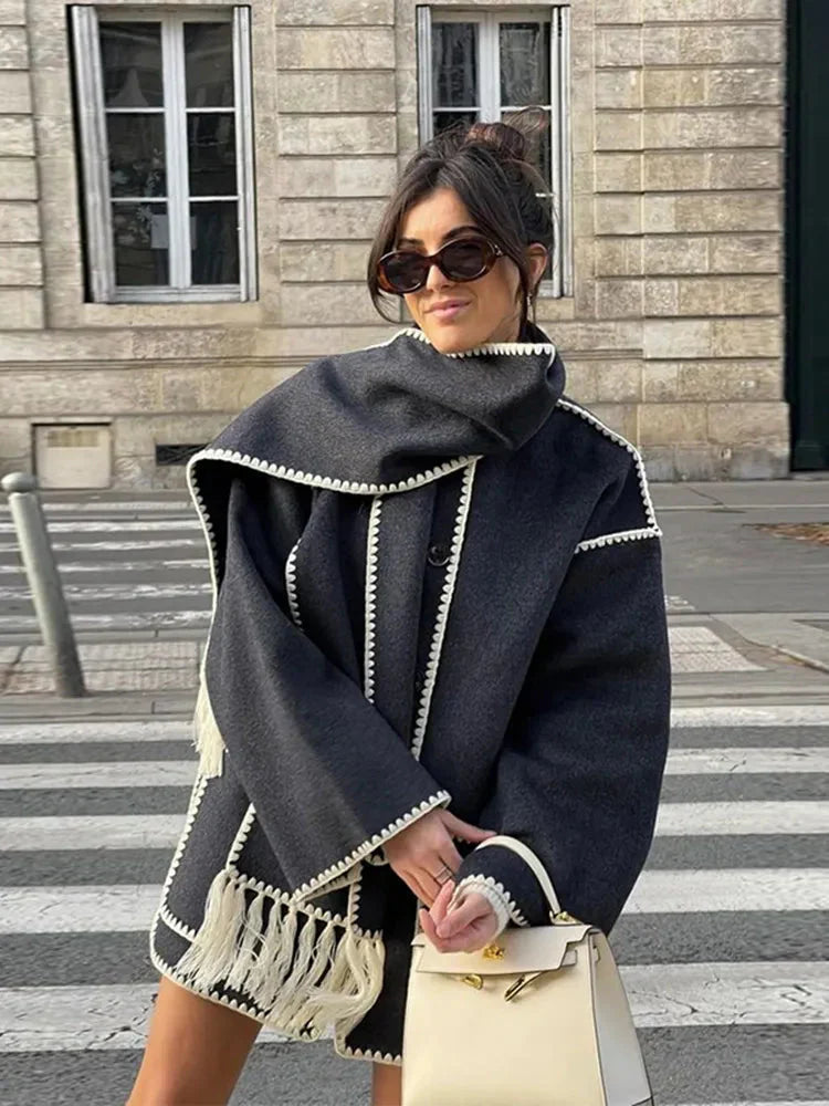 Riley | Embroidered Buttoned Coat