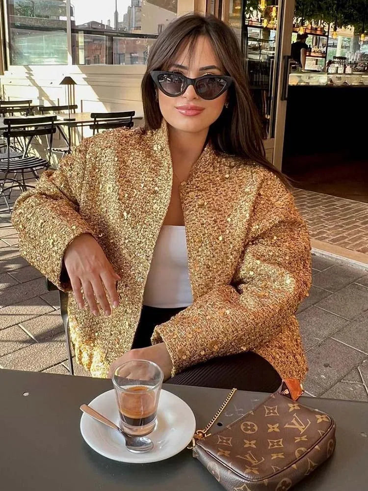 Scarlett | Gold Sequin Jacket