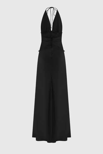 Selene | Women's Lace Plunge Backless Maxi Dress