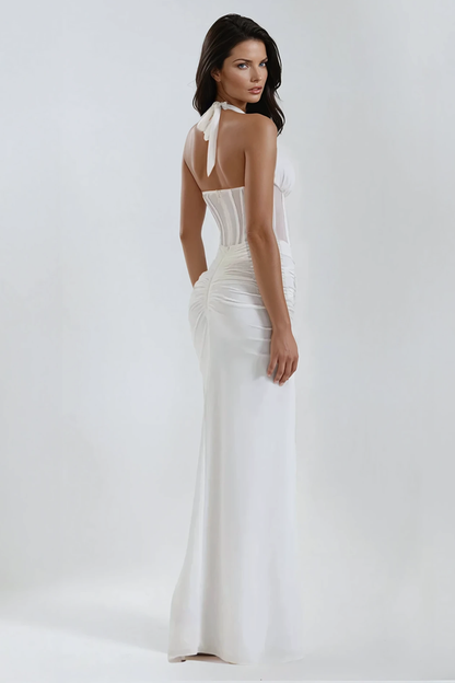 Verity | Women's Halter Neck Corset Maxi Dress