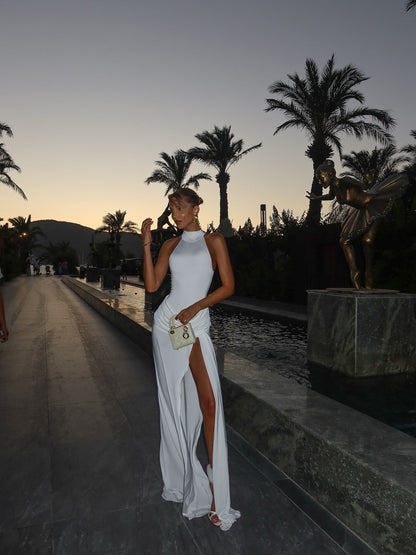 Winona | Women's High-Neck Sleeveless High-Slit Maxi Summer Dress