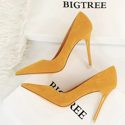 Suede Pumps High Heels Fashion Sexy Party Stiletto Ladies Shoes Women