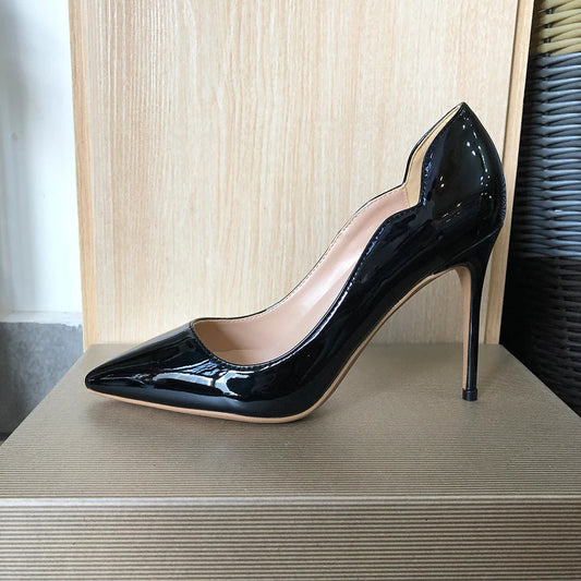 Black Patent Pointy Toe High Heel Shoes