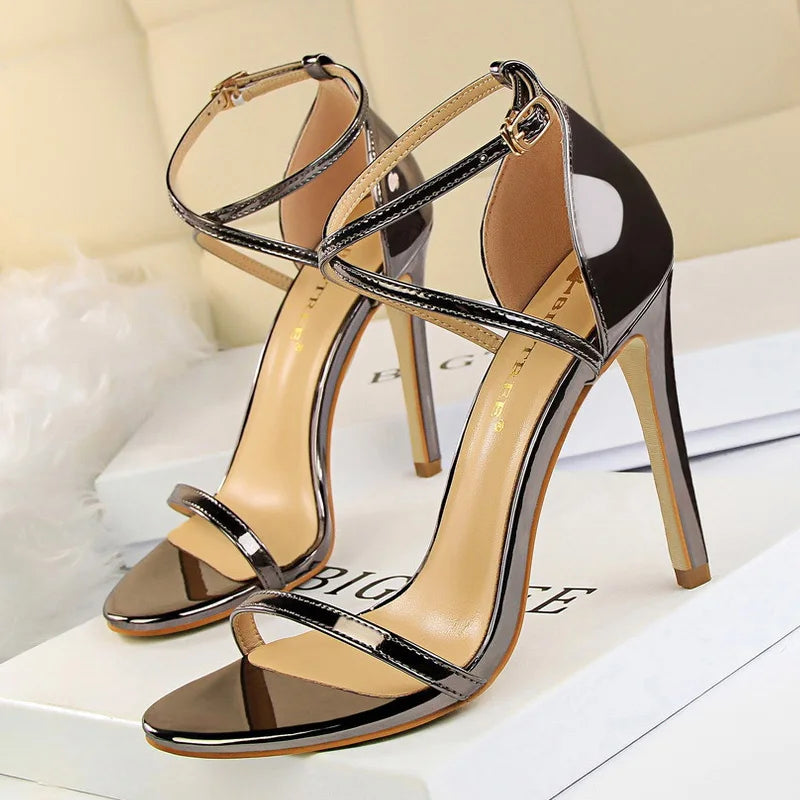 Buckle Strap High Heels Sandals Stiletto 11cm Sexy Party Shoes for Women