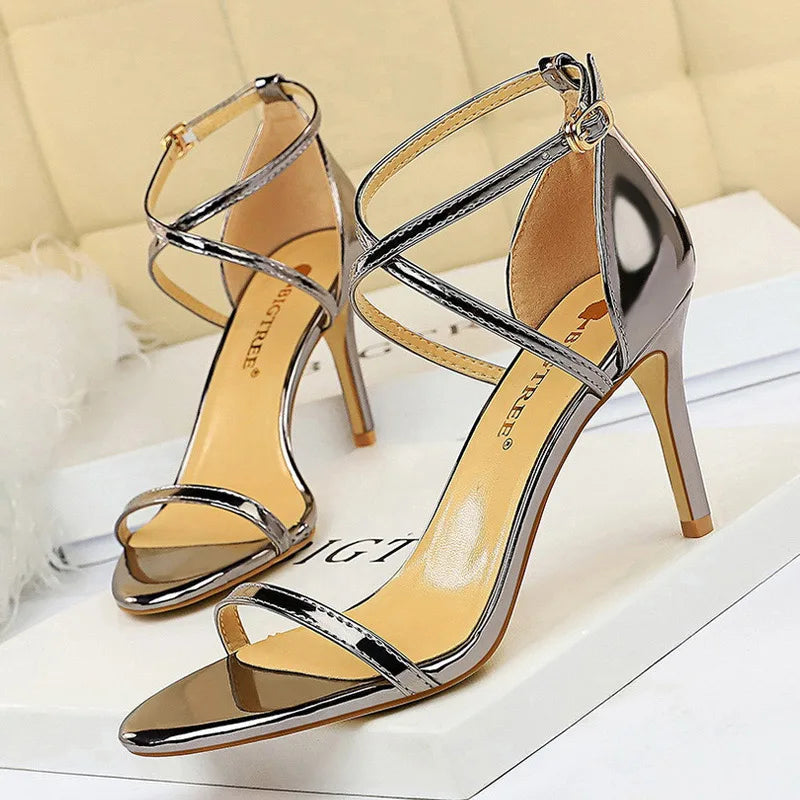 Buckle Strap High Heels Sandals Stiletto 11cm Sexy Party Shoes for Women