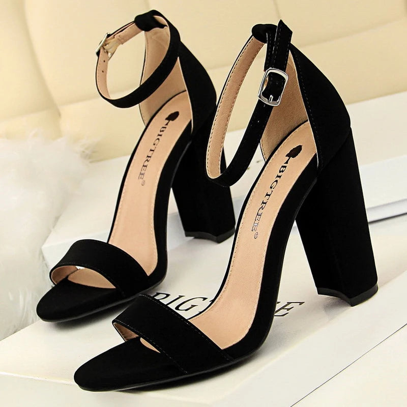 High Heel Pumps with Comfortable Block Heels for Women