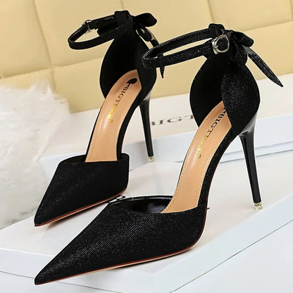 Summer Sequin Cloth High Heel Women Sandals