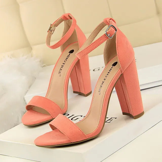 High Heel Pumps with Comfortable Block Heels for Women