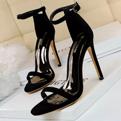 Suede Hollow High Heel Stiletto Sandals for Women