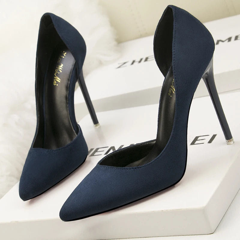 Suede Stiletto Heels for Women - Fashionable Office Shoes
