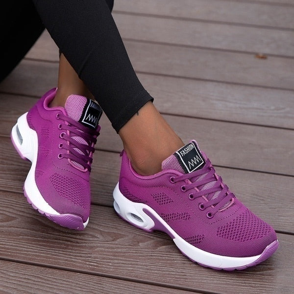 Women's Orthopedic Lightweight Colorful Lace-Up Sneakers – Everyday Comfort Shoes