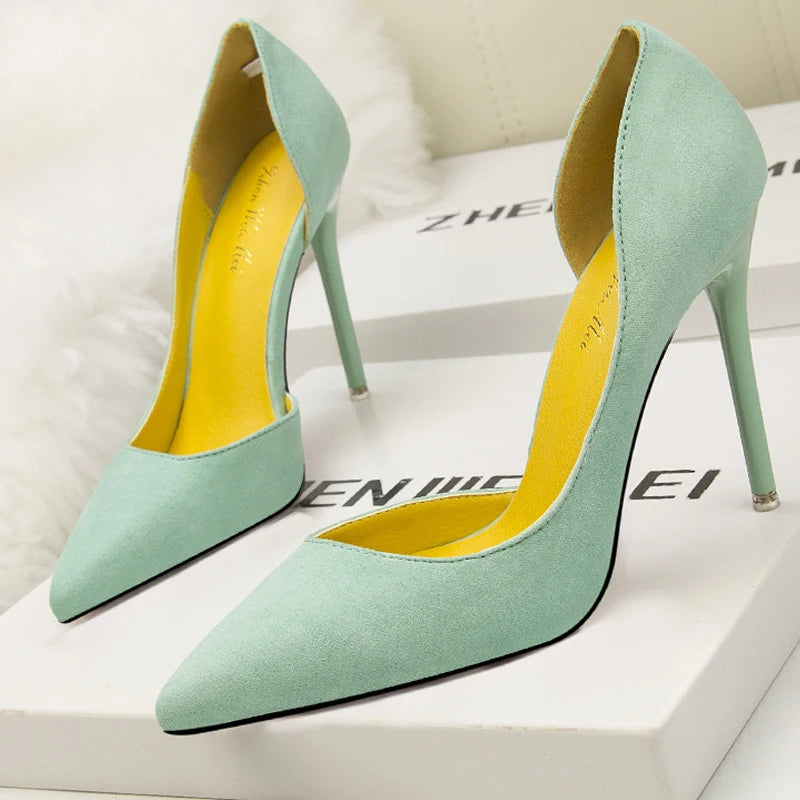 Suede Stiletto Heels for Women - Fashionable Office Shoes