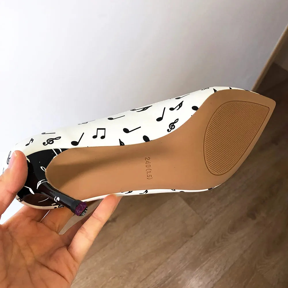 Melody White Patent Pointed Toe High Heels Slip On Stilettos Pumps for Women