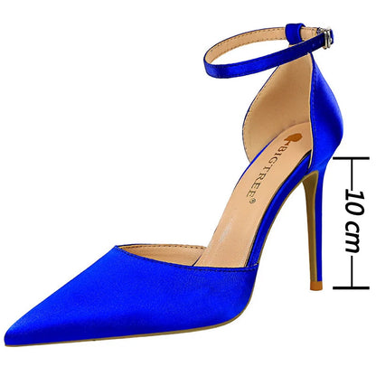 Silk Hollow Out Woman Pumps High Heels for Sexy Party Look