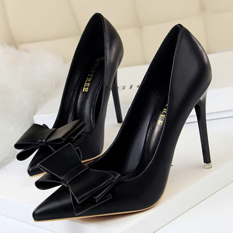 Bow-knot Pumps High Heels Fashion Stiletto Shoes for Women