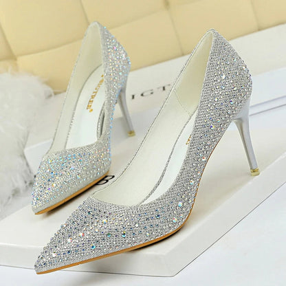 Rhinestone Stiletto Heel Wedding Pumps Fashion Shoes for Women