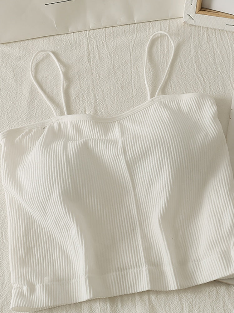 DressBetty - Cotton Basic Strapy Padded Camis