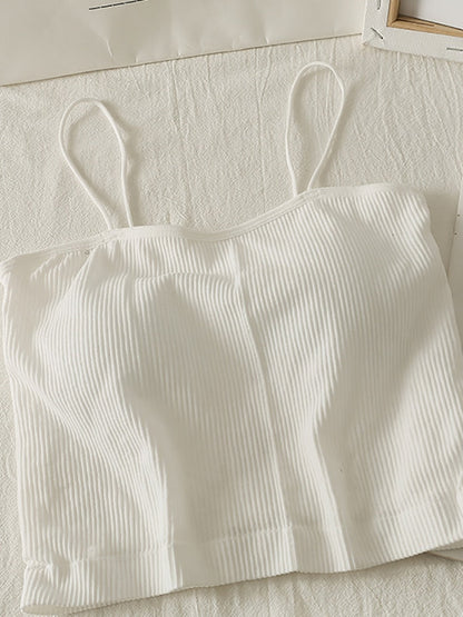 DressBetty - Cotton Basic Strapy Padded Camis