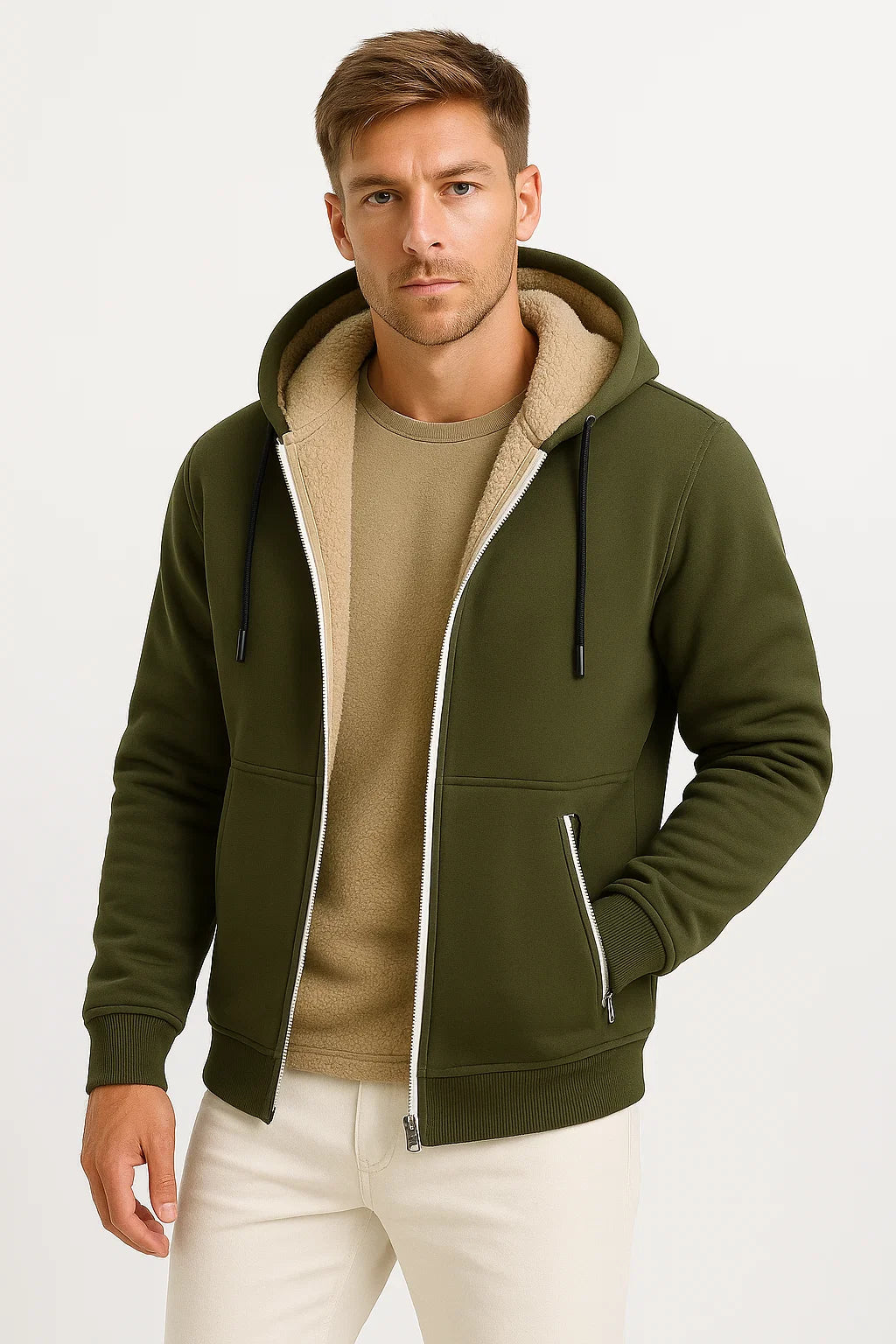 Men’s Zip-Up Fleece Hoodie | Soft Lined | Everyday Comfort