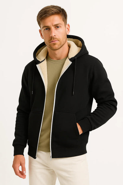 Men’s Zip-Up Fleece Hoodie | Soft Lined | Everyday Comfort
