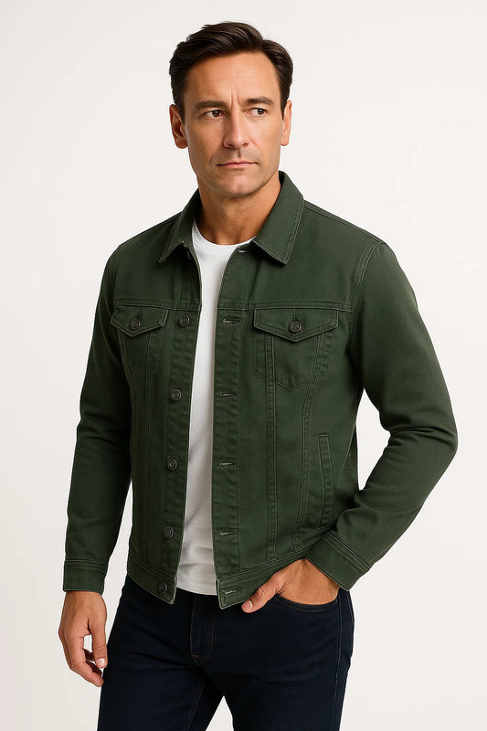 Men's Casual Jacket Cotton Blend Smart-Casual Comfortable Fit