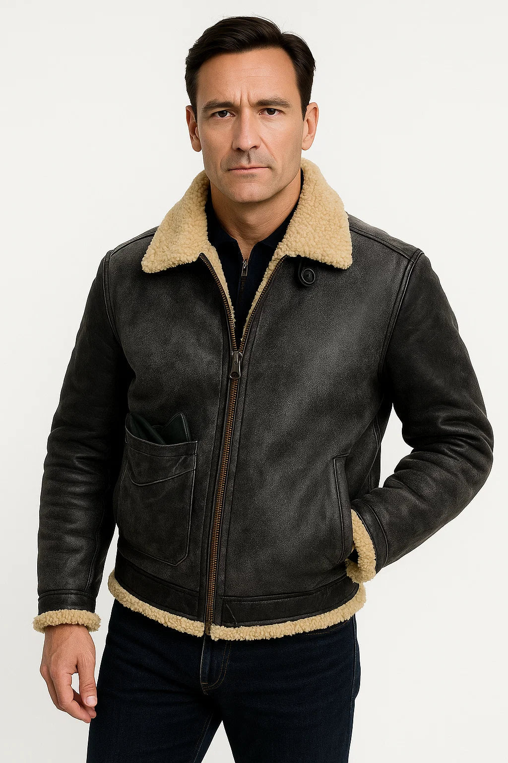 Atelier Shearling Leather Jacket | Sheepskin Wool Lining