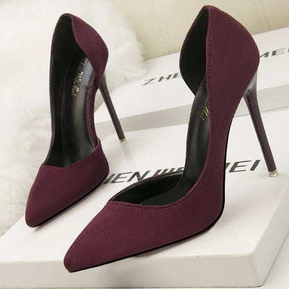 Suede Stiletto Heels for Women - Fashionable Office Shoes