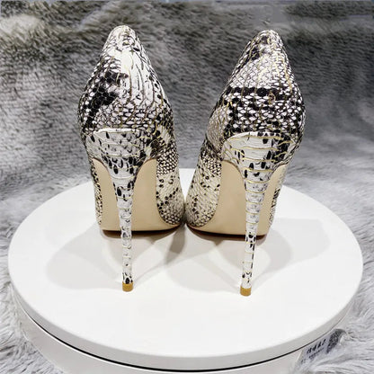 Colorful Crocodile Effect Women Pointy Toe High Heels