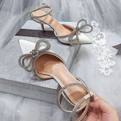 Transparent PVC Pointed Toe Women Pumps Sandals