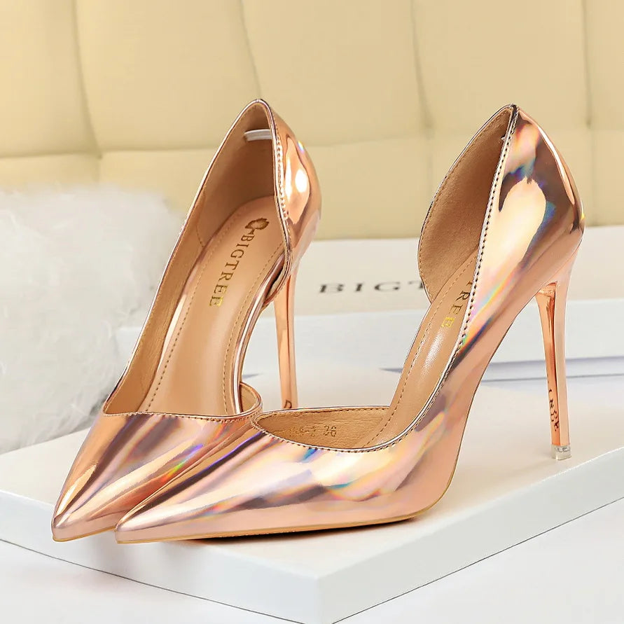 Blue Green Valentine Pumps 10.5cm High Heels Shoes for Women