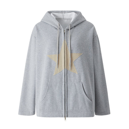 DressBetty - Hip Hop Zip Up Vintage Star Hoodie