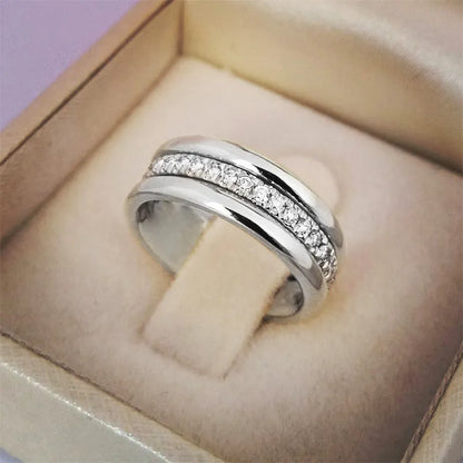 Women's Micro Paved Cubic Zirconia Engagement Ring – Elegant Wedding Band