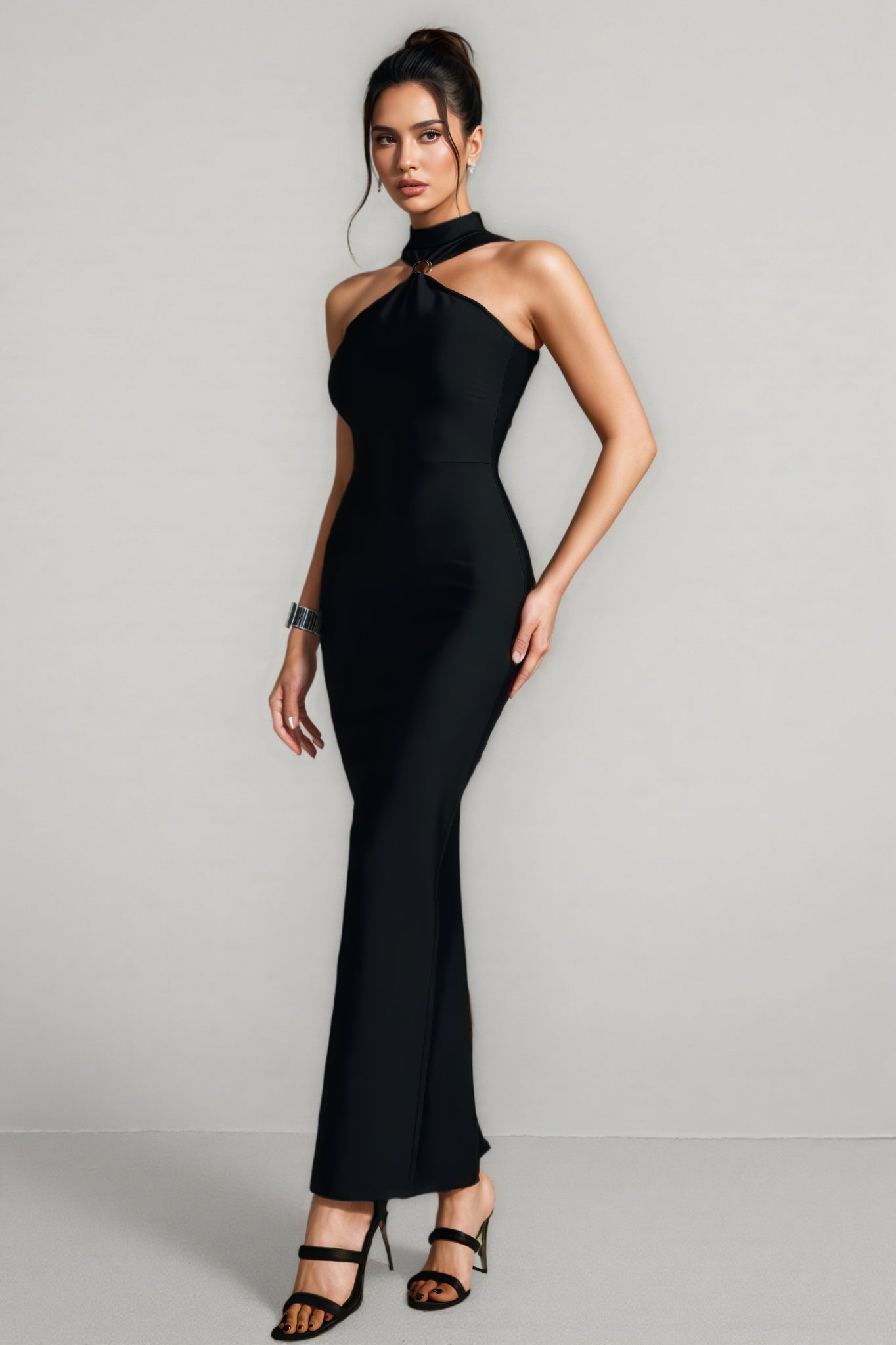 Onofrio Halterneck Bandage Maxi Dress