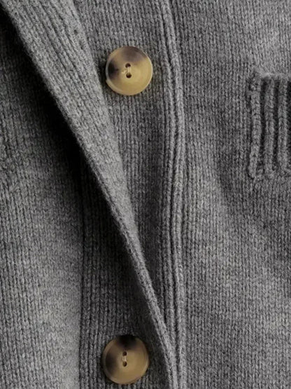 All-match V-neck Long-sleeved Knitted Cardigan