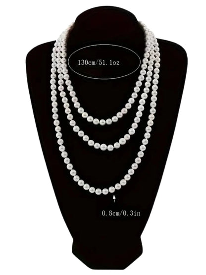 Simple Knotted Multilayer Long Necklace