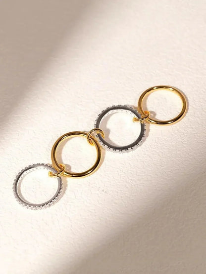 Stacked Cubic Zirconia Ring Gold Plated