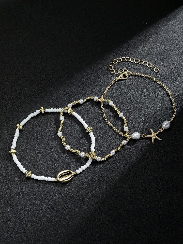 Chic Style 3pcs Anklet