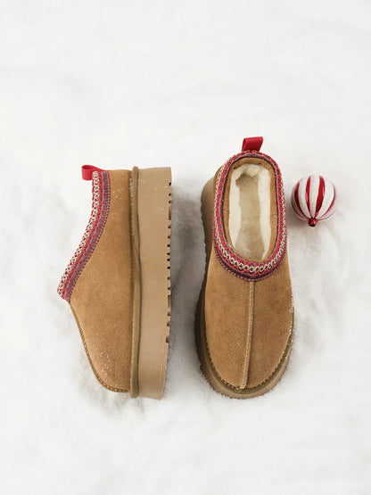 Casual Style Fur Integrated Platform Snow Boots