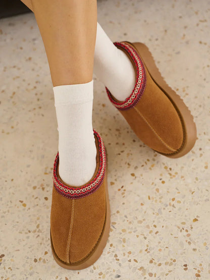 Casual Style Fur Integrated Platform Snow Boots