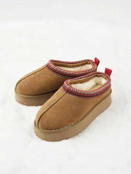 Casual Style Fur Integrated Platform Snow Boots