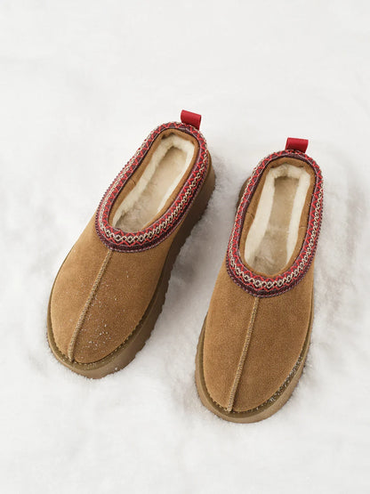 Casual Style Fur Integrated Platform Snow Boots