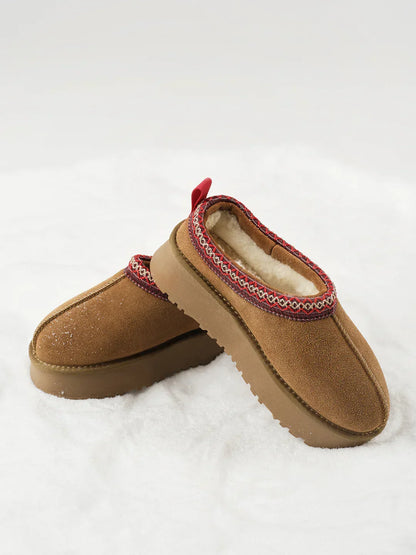 Casual Style Fur Integrated Platform Snow Boots